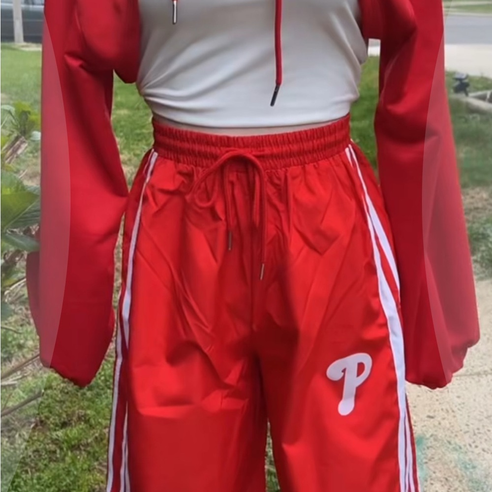 Red Athletic Set with White Accents